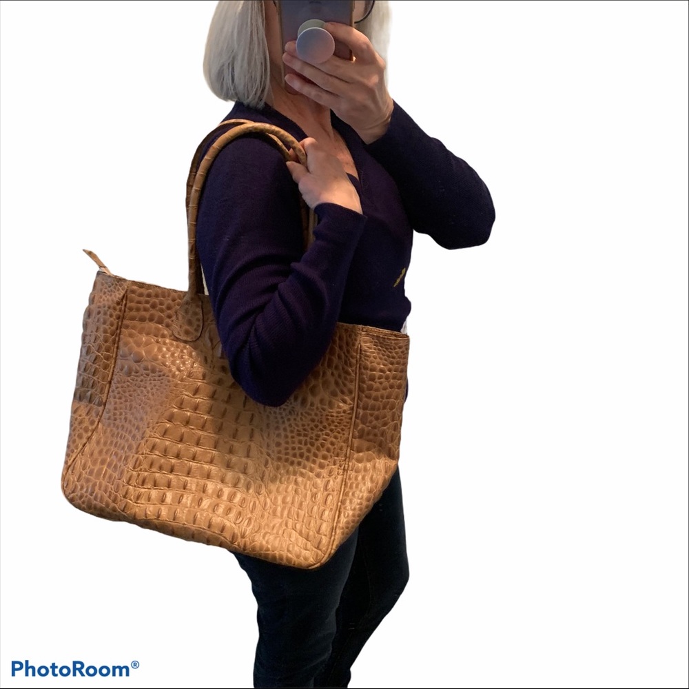 Maurizio Taiuti Embossed leather crocodile tote - Picture 5 of 5